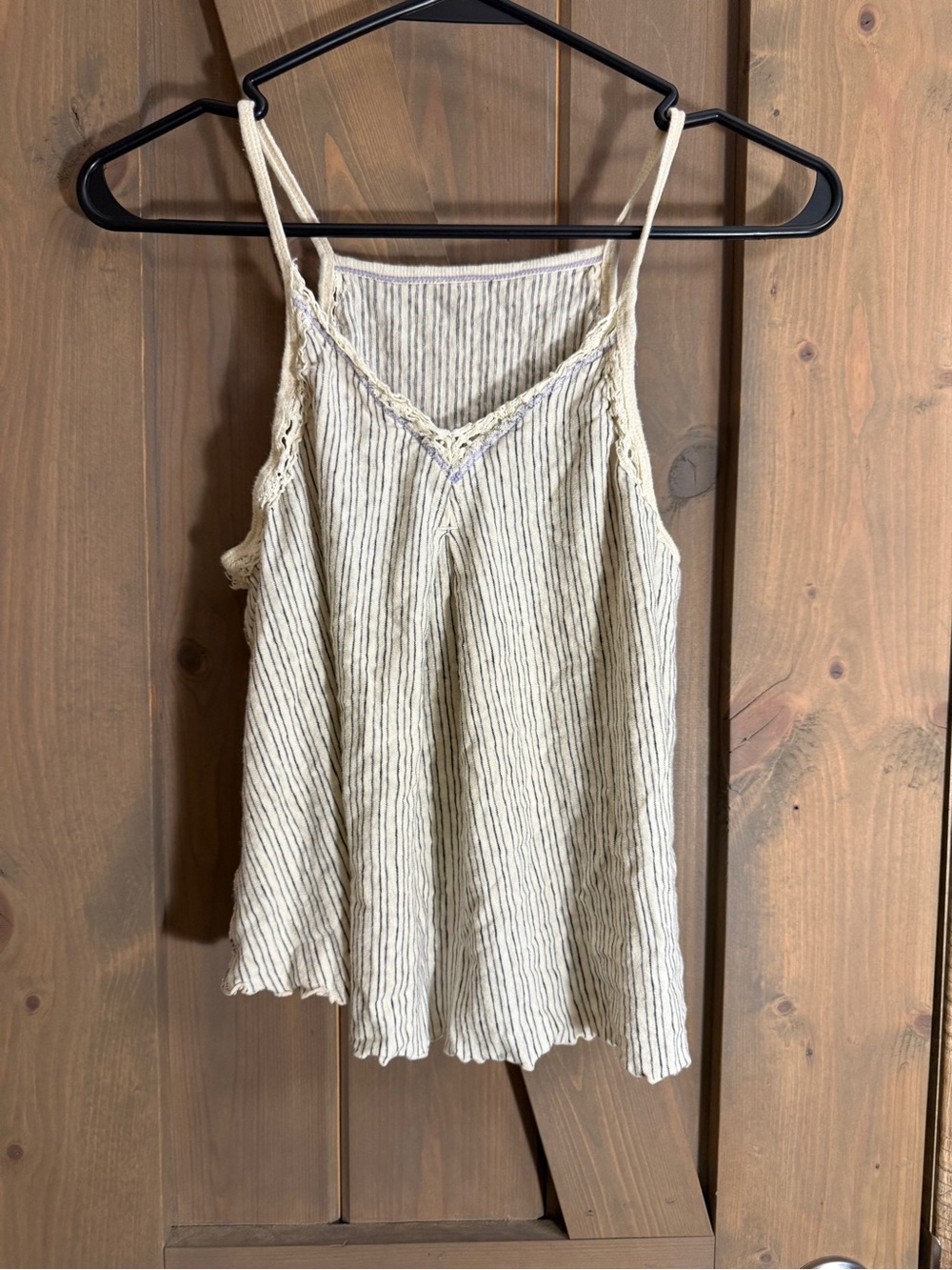 We The Free Cream and Black Striped Knit Cami